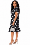 Artistic Flair Ruffle Midi Dress(Polka Dots)