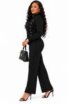 PREORDER 37- BLACK 2PIECE  KNIT PANT SET