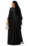 Luxury Muse Satin Kaftan Dress (Black)