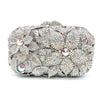 PREORDER- Celestial Bloom Crystal Clutch — Iridescent Silver