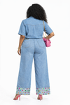 Jewel Luxe Denim Palazzo Set