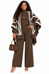 PREORDER 17 - BROWN 3-PIECE  KNIT PANT SET