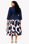 Royal Elegance Jacket & Midi Dress Set(Dark blue)