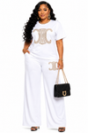 Royal Crystal Signature Pant Set(white)