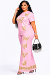 Golden Butterfly Luxe Pant Set(pink)