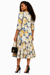 Blooming Grace Floral Midi Dress(Mustard)