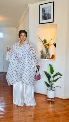 Elegant Draped Blouse & Pleated Pants Set 🌸✨(WHITE)