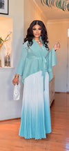 OMBRÉ 2PCS PLEATED SKIRT SET(MINT GREEN)