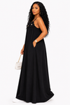 The Blossom Charm Maxi Dress(Black)