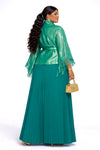 Emerald Luxe MIYAKI Pleated Skirt Set