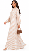 Champagne Breeze Maxi Shirt Dress