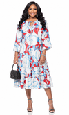 Blooming Grace Floral Midi Dress(pink)