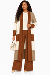 PREORDER 18- BROWN 3-PIECE  KNIT PANT SET