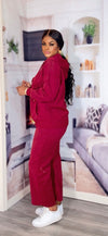 Cozy Zip-Up Jogger Set(Wine)