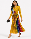 Aurora Sculpt Pleated MIYAKI Dress(Mustard)