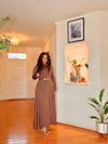Mocha Turtleneck Flowy Maxi