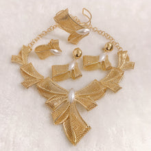  Gold plated Bow Luxe Pearl Accent Set(GOLD)