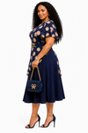 Navy Gold Dot Majesty Dress