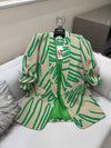 Bold Print Contrast Blazer(Green)