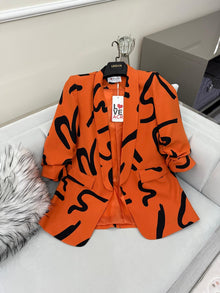  Orange abstract blazer