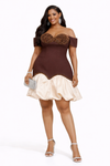 Midnight Muse Couture Mini Dress (Brown)