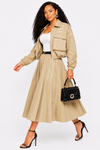 Luxe Utility Skirt Set(Khaki)