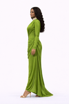 Sculpted Drape Luxe Maxi Dress(Lemon)
