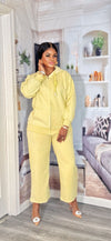 Cozy Zip-Up Jogger Set(Lemon- yellow)