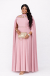 Rosette Grace Cape Maxi Dress(PEACH)