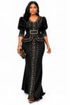 Black Empress Couture Beaded Mermaid Gown