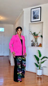 Bold Pink 3D Floral Embellished Blazer Jacket(PREORDER ONLY)