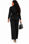 PREORDER 37- BLACK 2PIECE  KNIT PANT SET