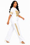 Royal Heritage Luxe Pant Set(white)