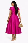 Royal Aura Taffeta Midi Dress(Pink)