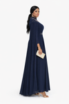 Navy Majesty Cape Maxi dress