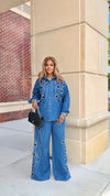 Midnight Galaxy Luxury Denim pants Set