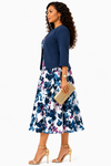 Midnight Bloom Jacket Dress Set(Navy/cream)