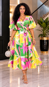 Timeless Charm Wrap Midi Dress(Floral)