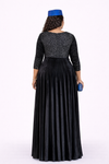Luxury Velvet Peplum Dress(Black)