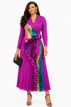 Aurora Sculpt Pleated MIYAKI Dress(fuchsia pink)
