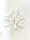 Elegant White 3D Floral Embellished Blazer Jacket(PREORDER ONLY)
