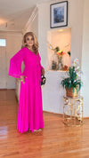 RHINESTONE BELTED MAXI DRESS (PINK)