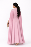 Rosette Grace Cape Maxi Dress(PEACH)