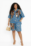 Starburst Sequin Denim Short Set