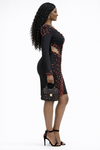 Ruby Noir Luxe Crystal Sculpt Bandage Dress