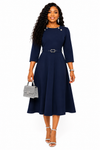 Grace Midi Dress(Navy)