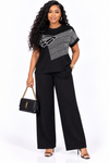 PREORDER 05 – BLACK 2- PIECE KNIT PANT SET