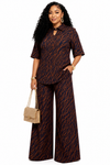 Mocha Safari Chic Pant Set