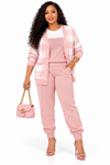 PREORDER 13 - PINK 3-PIECE JOGGERS KNIT PANT SET