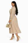 Monaco Luxe Pleated Dress(Nude Beige)